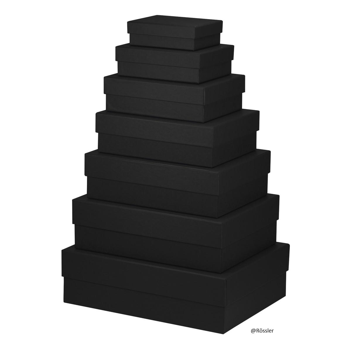 Geschenkschachteln 7er Set Schwarz